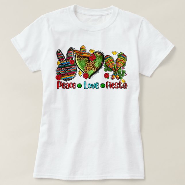 Peace Kärlek Bowling Cinco De Mayo Party Fiesta Me T Shirt (Design framsida)