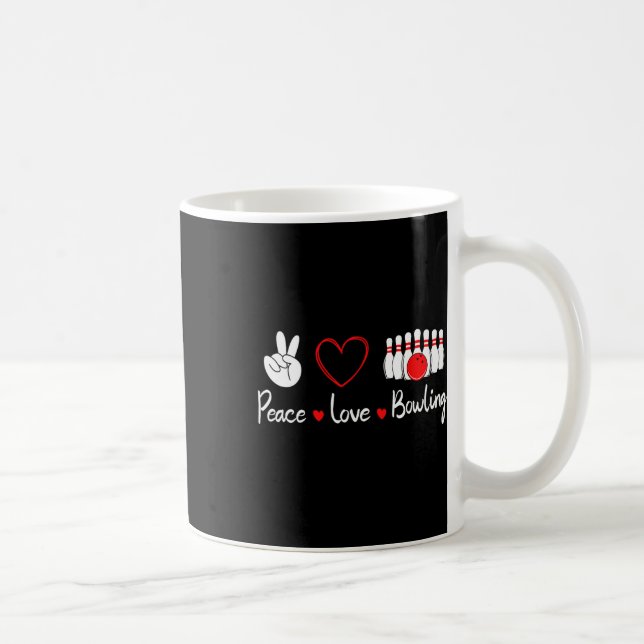 Peace Kärlek Bowling Cute Bowling Älskare Kaffemugg (Höger)