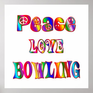 Peace Kärlek Bowling Poster