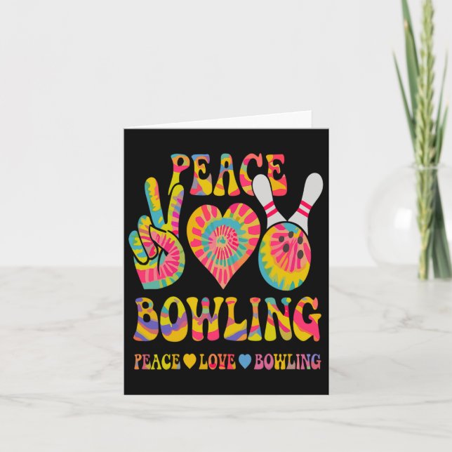 Peace Kärlek Bowling Shirt Tie Dye Bowlareare Mana Kort (Framsida)