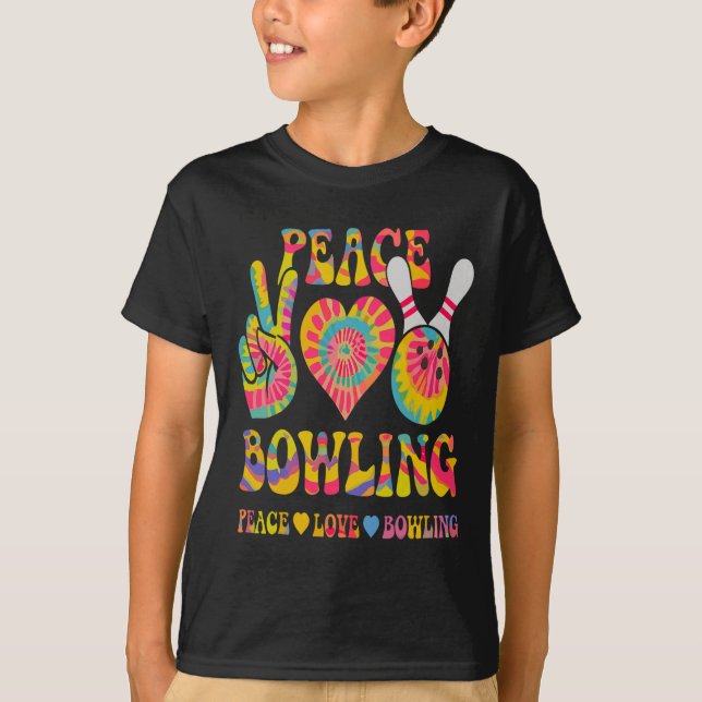 Peace Kärlek Bowling Shirt Tie Dye Bowlareare Mana T (Framsida)
