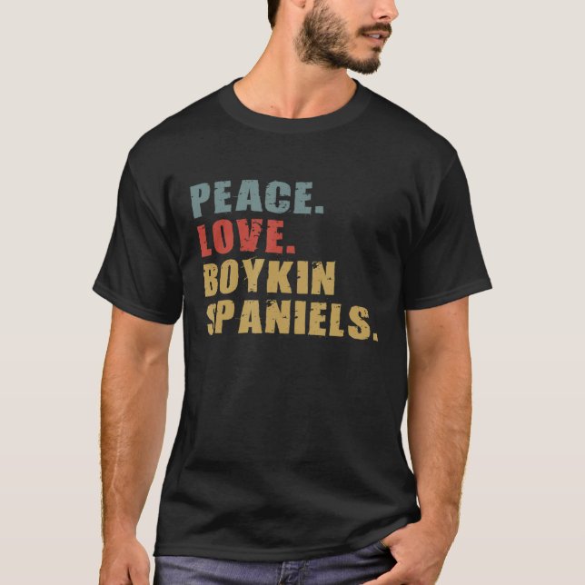 Peace Kärlek Boykin-spanjorerna Adg125b T Shirt (Framsida)