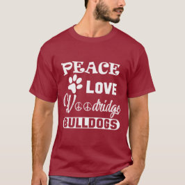 Peace Kärlek Bullhund T Shirt