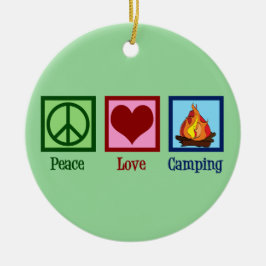 Peace Kärlek Camping Julgransprydnad Keramik