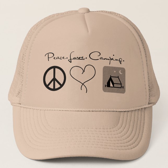 Peace Kärlek Camping Truckerkepss Keps (Framsida)