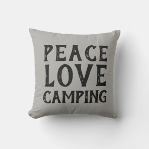 PEACE KÄRLEK CAMPING-typografi Utomhusfyllning Kudde