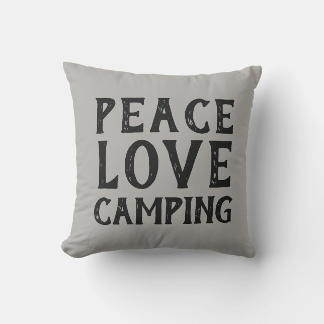PEACE KÄRLEK CAMPING-typografi | Utomhusfyllning Kudde (Framsida)