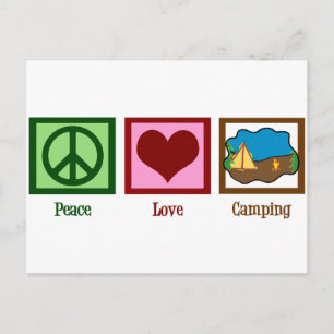 Peace Kärlek Camping Vykort