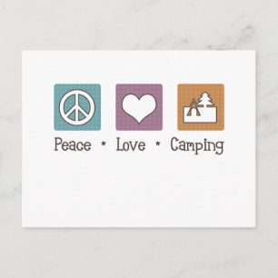 Peace Kärlek Camping Vykort