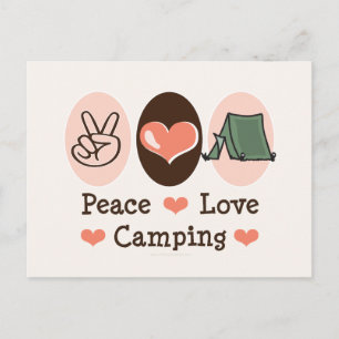 Peace Kärlek Camping-vykort Vykort
