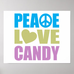 Peace Kärlek Candy Poster
