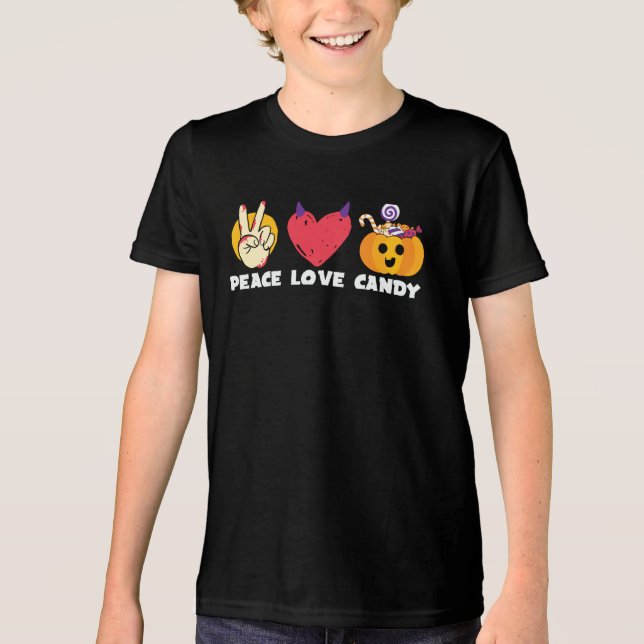 Peace Kärlek Candy T Shirt (Framsida)