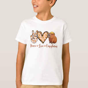 Peace Kärlek Capybara Meme Capy Älskare Kawaii Ami T Shirt