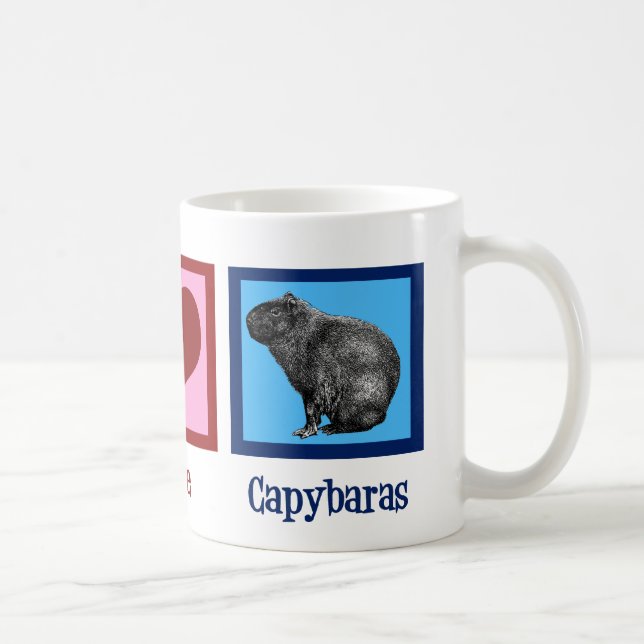 Peace Kärlek Capybaras Kaffemugg (Höger)