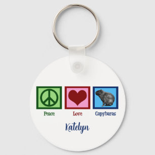 Peace Kärlek Capybaras Nyckelring