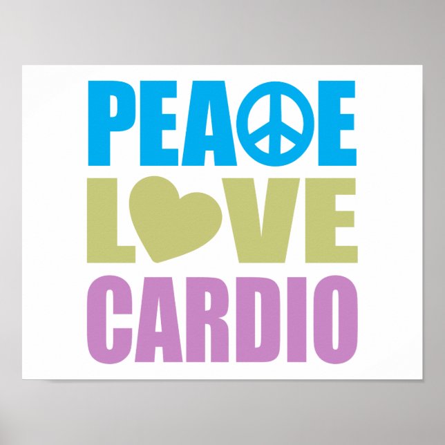 Peace Kärlek Cardio Poster (Framsidan)