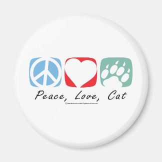 Peace Kärlek Cat Magnet