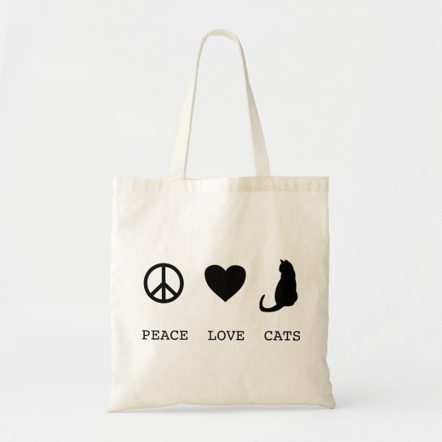 Peace Kärlek Cats | Budgetavgift Tygkasse (Framsidan)