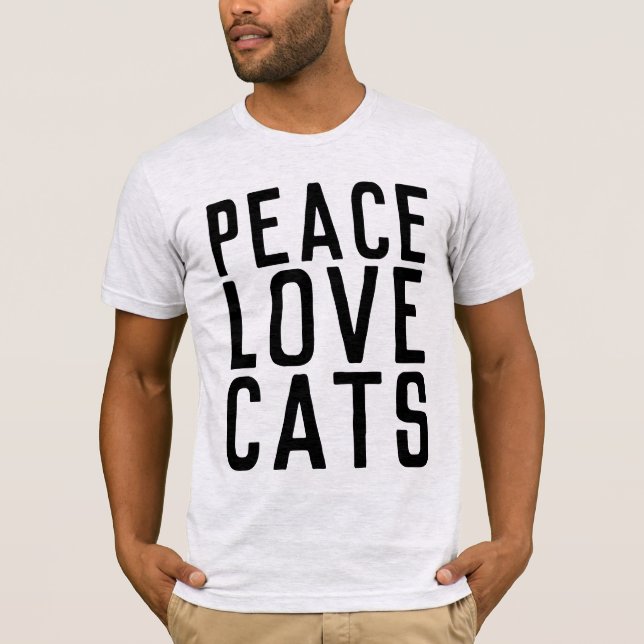 PEACE KÄRLEK CATS, Cat T-shirts manar (Framsida)