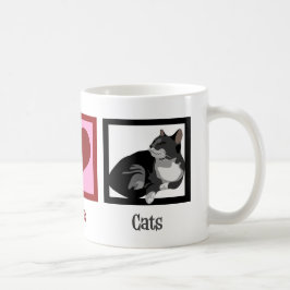 Peace Kärlek Cats Cute Kaffemugg