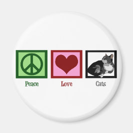 Peace Kärlek Cats Cute Magnet