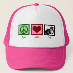 Peace Kärlek Cats Cute Truckerkeps