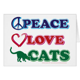 Peace-Kärlek-Cats Hälsningskort