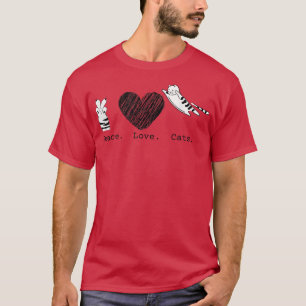 Peace Kärlek Cats Hippy T Shirt