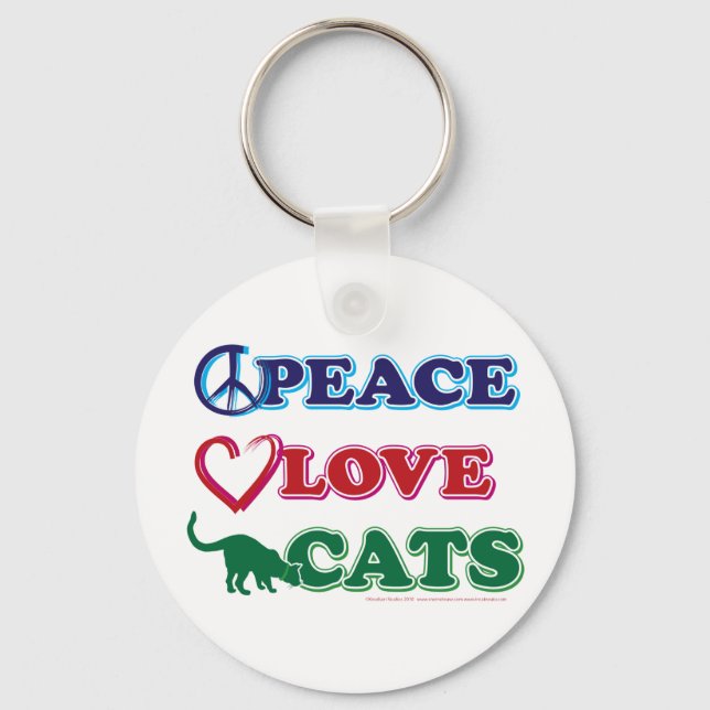 Peace-Kärlek-Cats Nyckelring (Framsida)