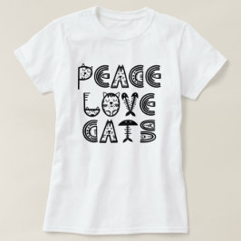 Peace Kärlek Cats T-Shirt