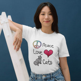 Peace Kärlek Cats T Shirt