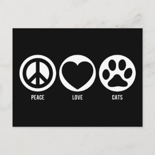 Peace Kärlek Cats Vykort