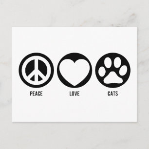 Peace Kärlek Cats-vykort Vykort