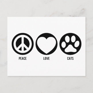 Peace Kärlek Cats-vykort Vykort