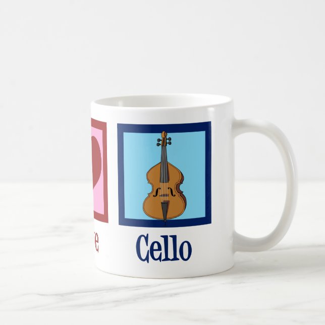 Peace Kärlek Cello Cute Cellist Kaffemugg (Höger)