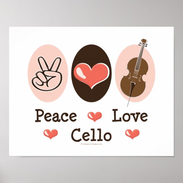 Peace Kärlek Cello Poster (Framsidan)