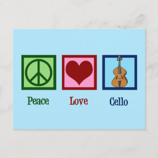 Peace Kärlek Cello Vykort