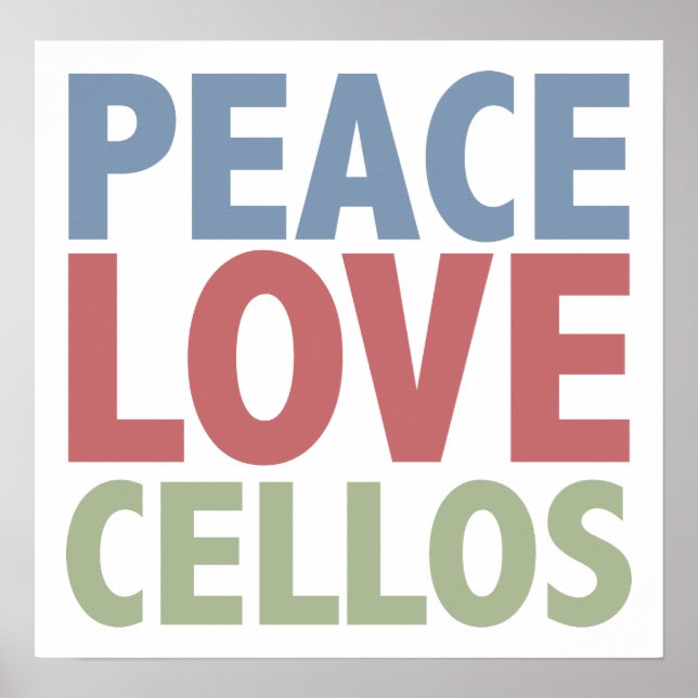 Peace Kärlek Cellos Poster (Framsidan)