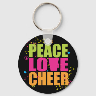 Peace Kärlek Cheer - Black Keychain Nyckelring