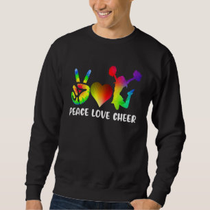 Peace Kärlek Cheer Cheerledare Lång Ärmad Tröja