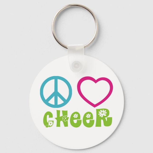 Peace Kärlek Cheer Nyckelring (Framsida)