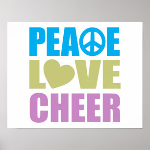 Peace Kärlek Cheer Poster