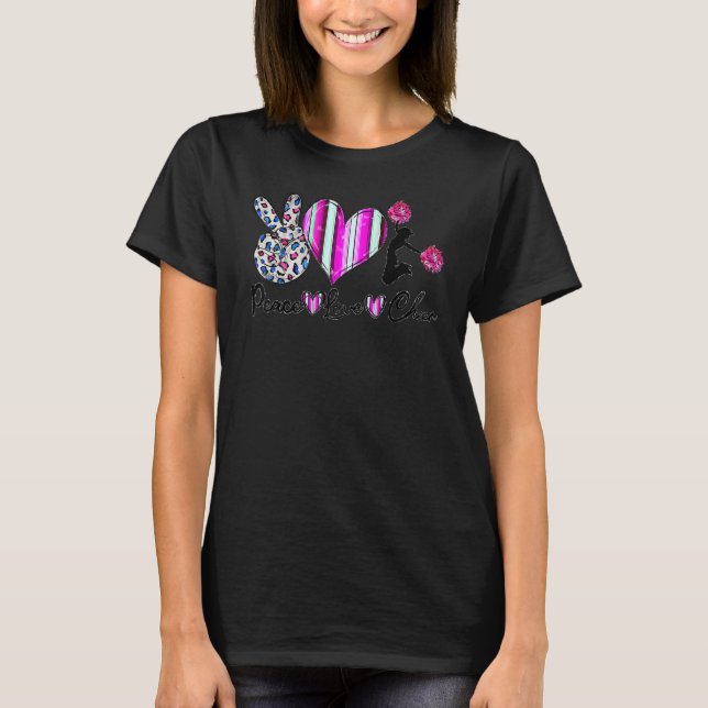Peace Kärlek Cheer T Shirt (Framsida)