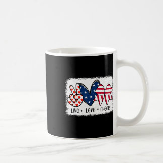 Peace Kärlek Cheer USA flagga 4:e juli Cheerlead Kaffemugg