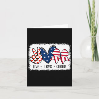 Peace Kärlek Cheer USA flagga 4:e juli Cheerlead Kort