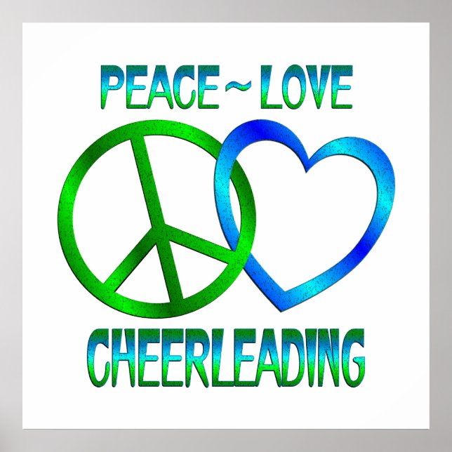 Peace Kärlek CHEERLEADING Poster (Framsidan)