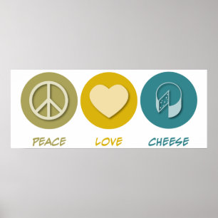 Peace Kärlek Cheese Poster