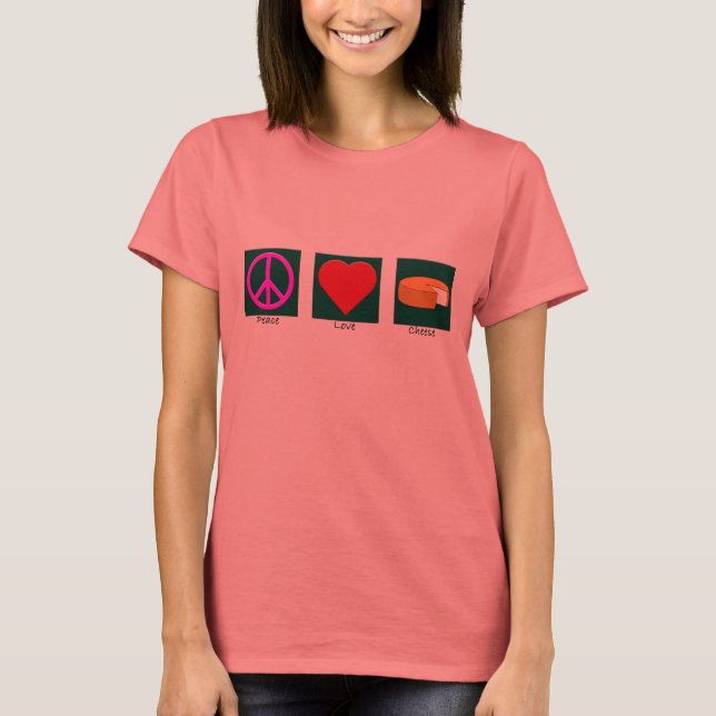 Peace Kärlek Cheese Shirt Tee (Framsida)