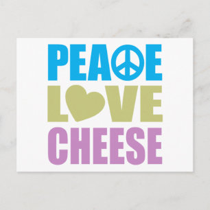 Peace Kärlek Cheese Vykort