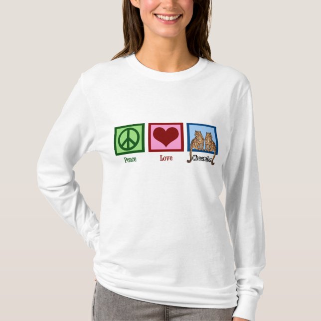 Peace Kärlek Cheetahs Tee (Framsida)